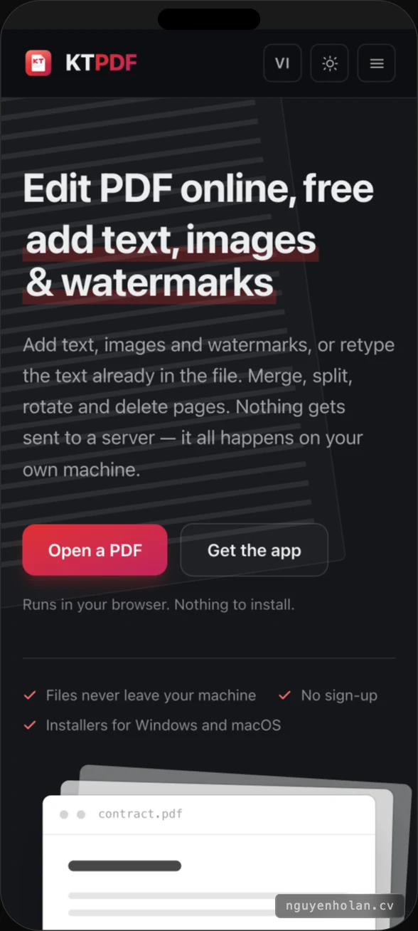 The mobile layout