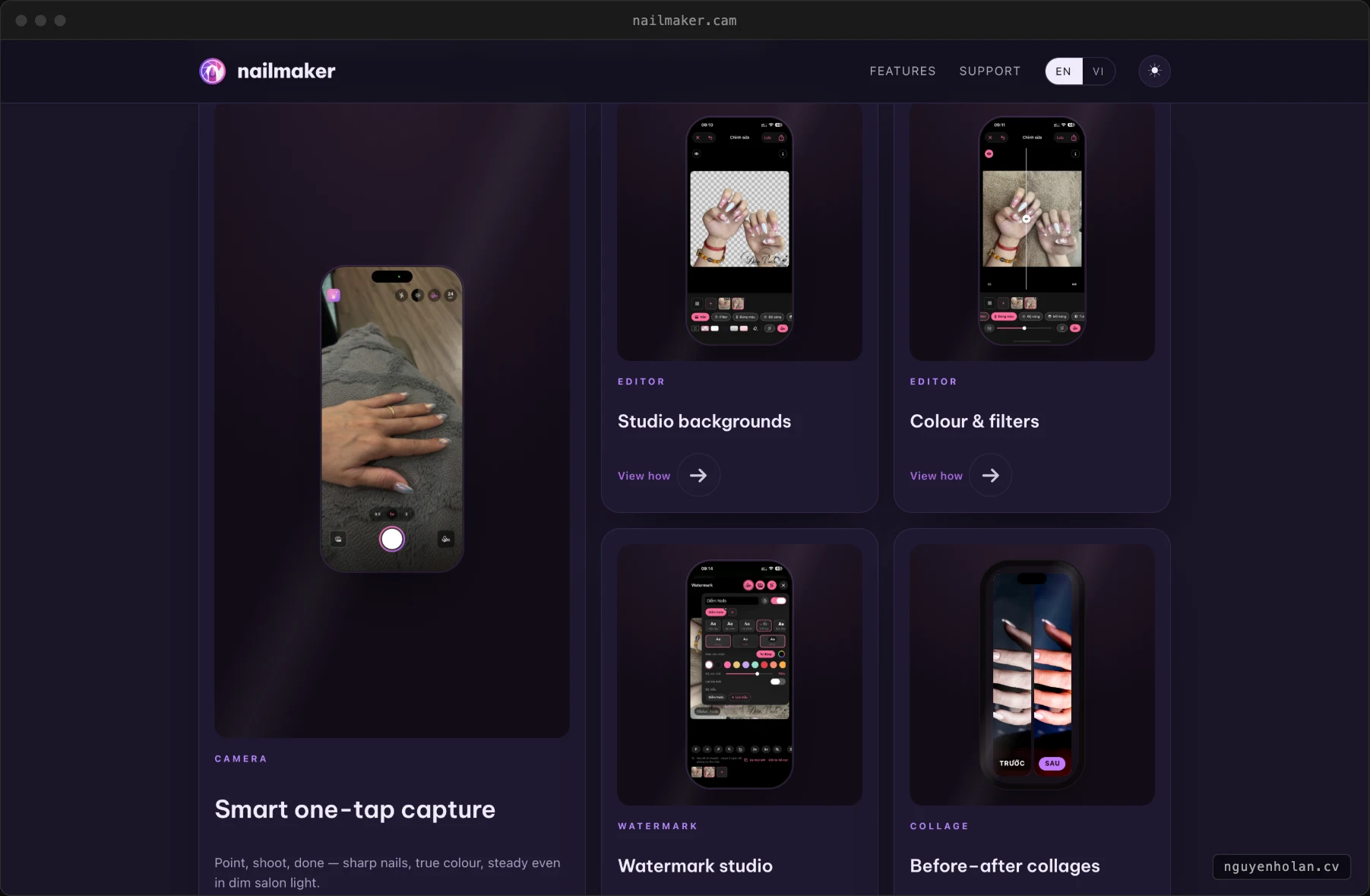 The features section