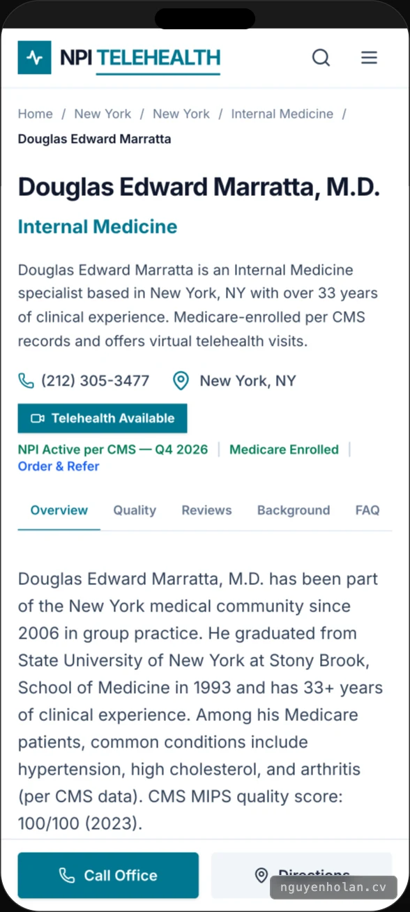 Clinician profile