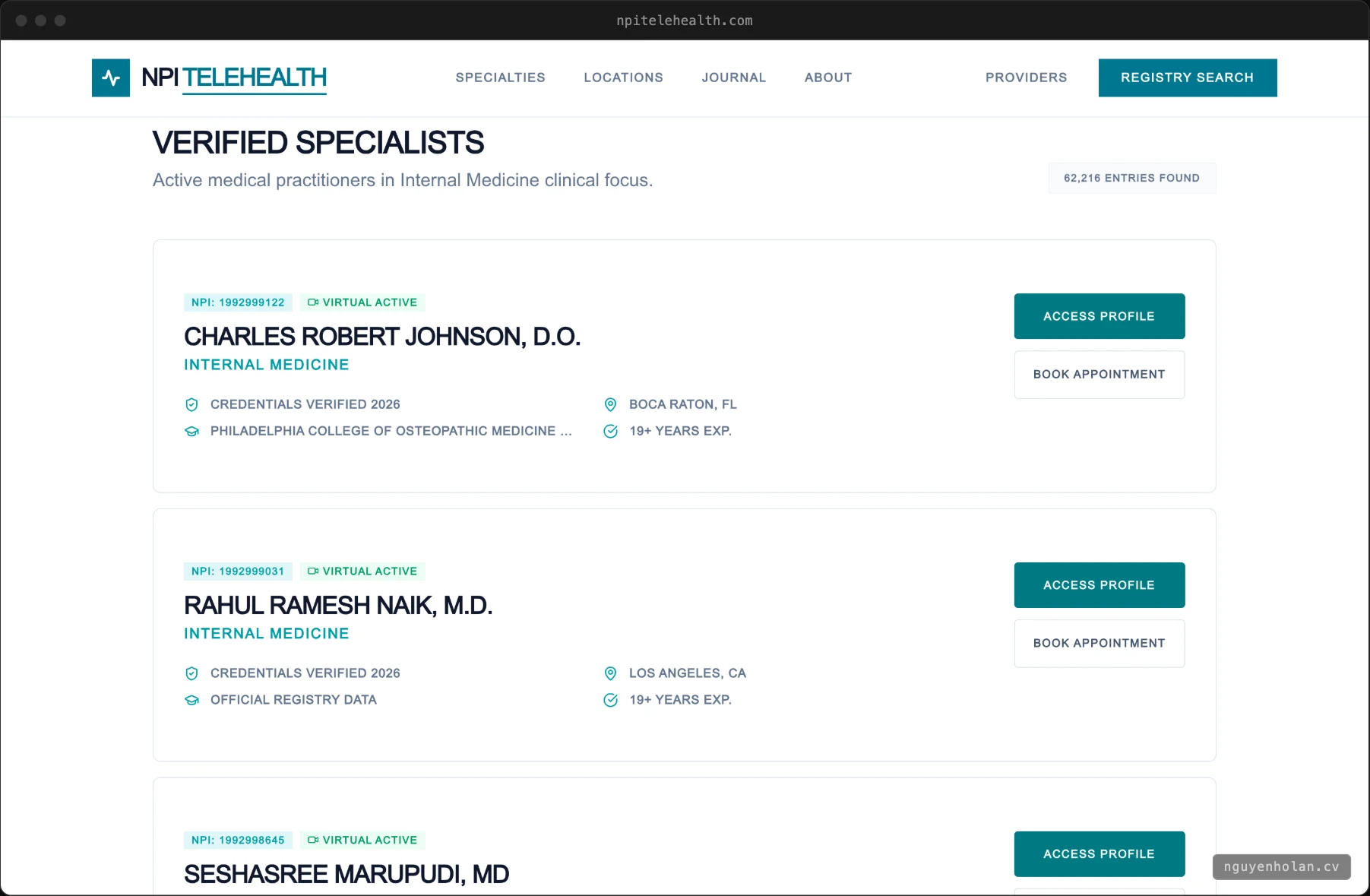 A specialty page