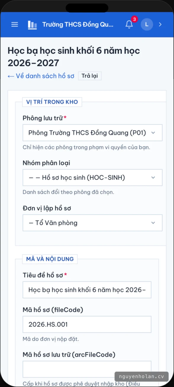 Chi tiết hồ sơ