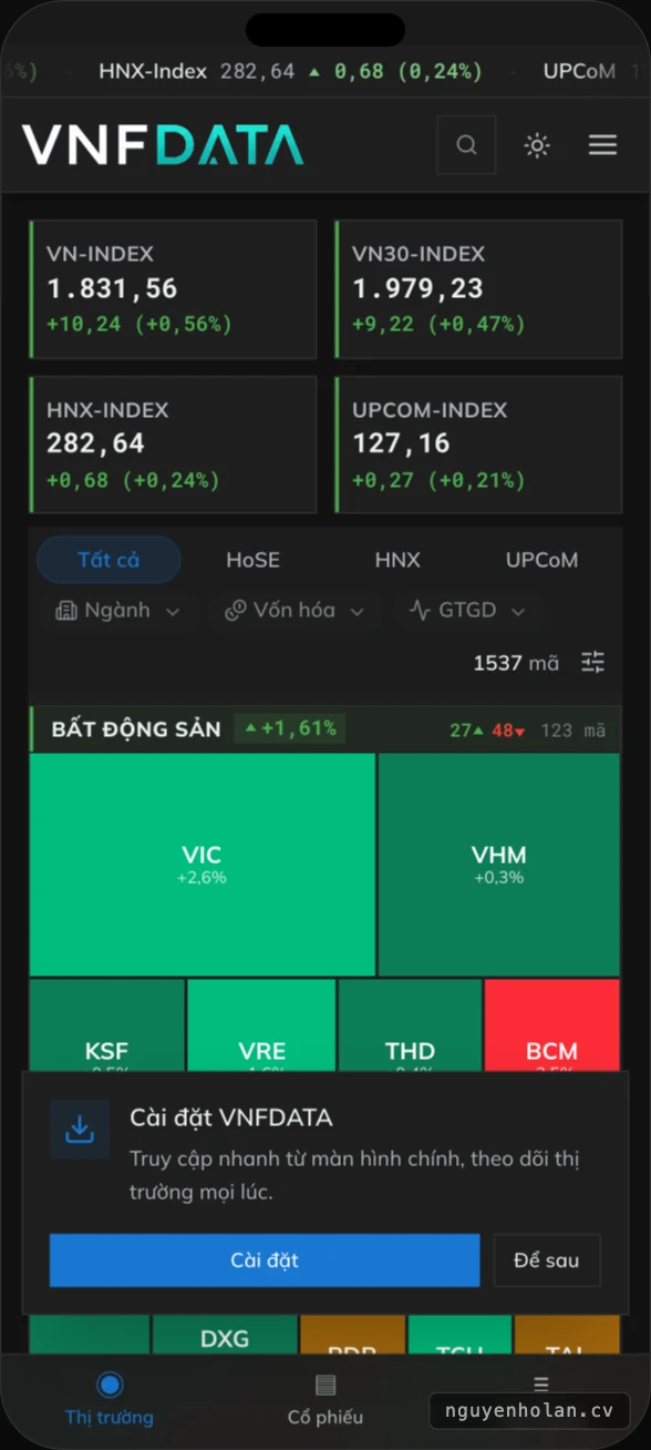 The mobile layout